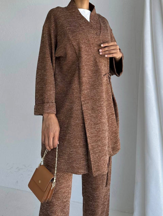 Kimono Textured Long Sleeve set