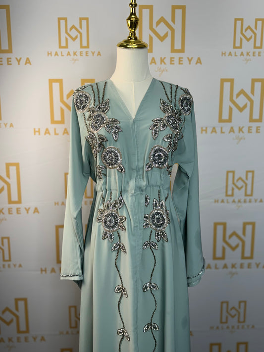 Embellished modest abaya with hijab