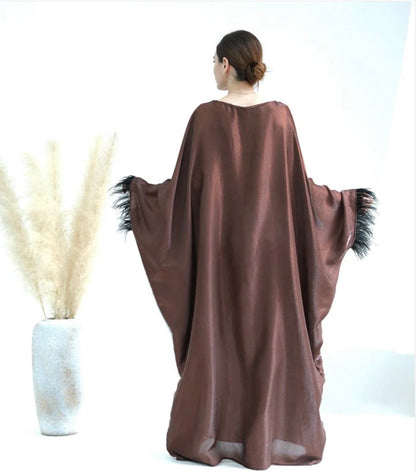 BUTTERFLY ABAYA - COFFEE Feather Cuff