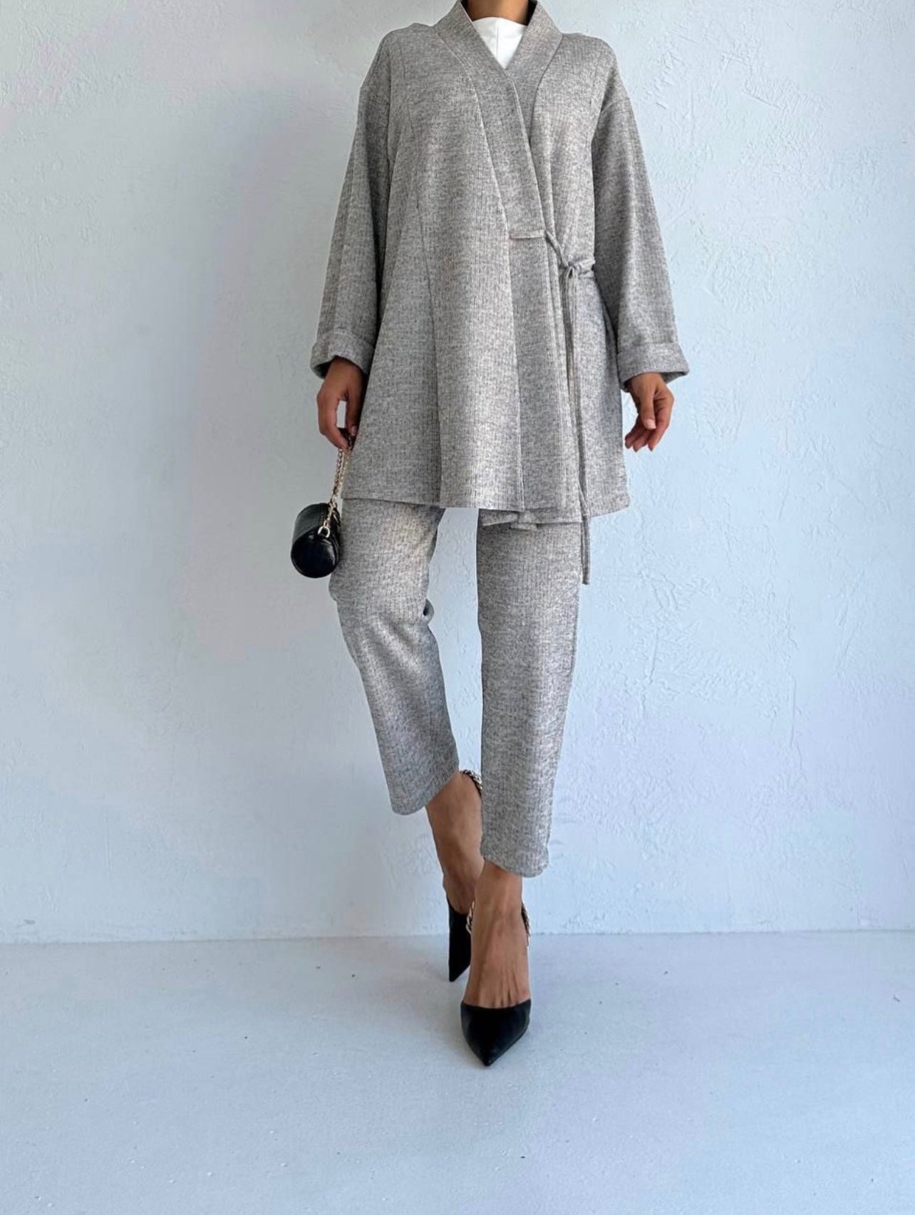 Kimono Textured Long Sleeve set