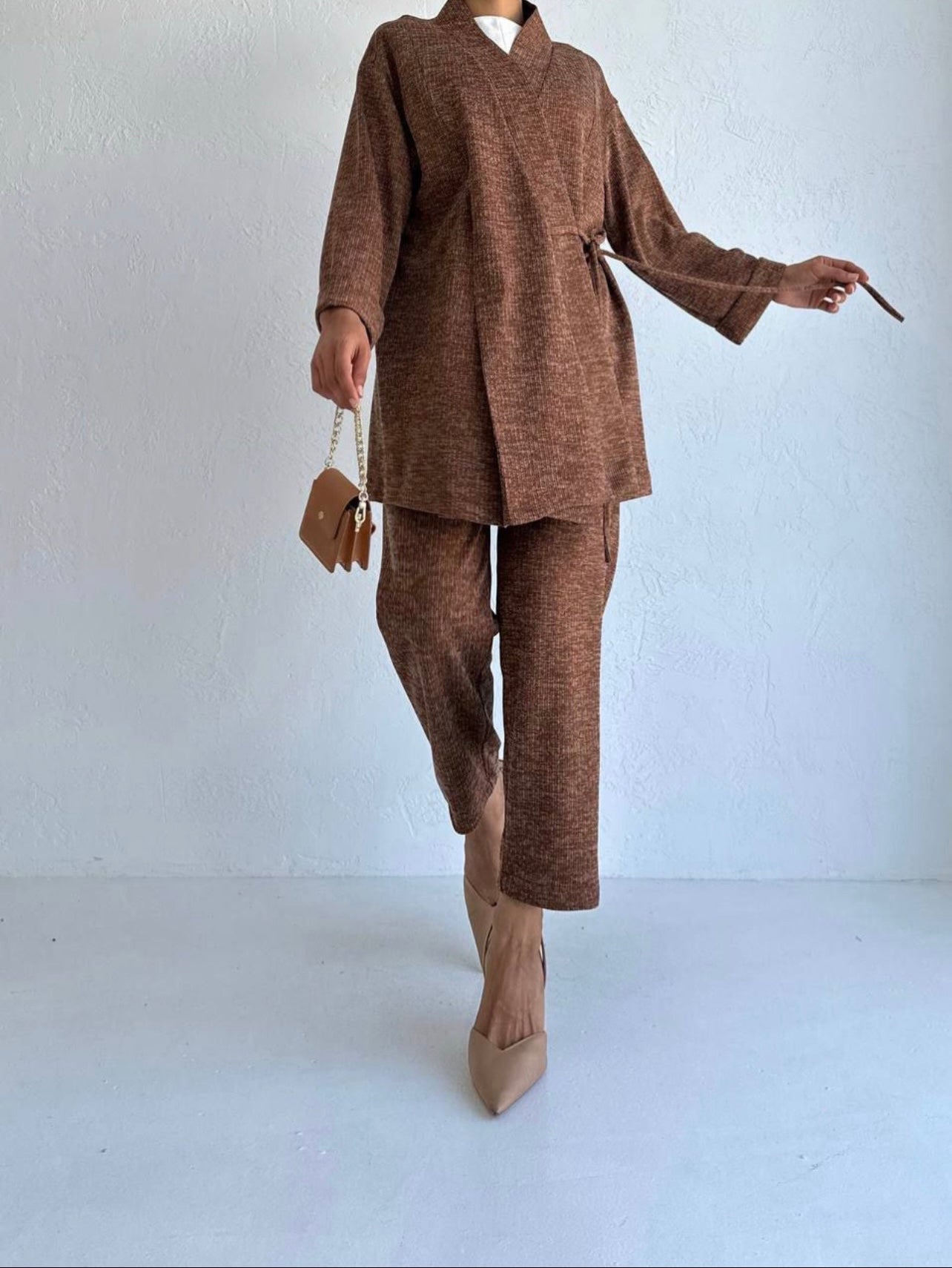 Kimono Textured Long Sleeve set