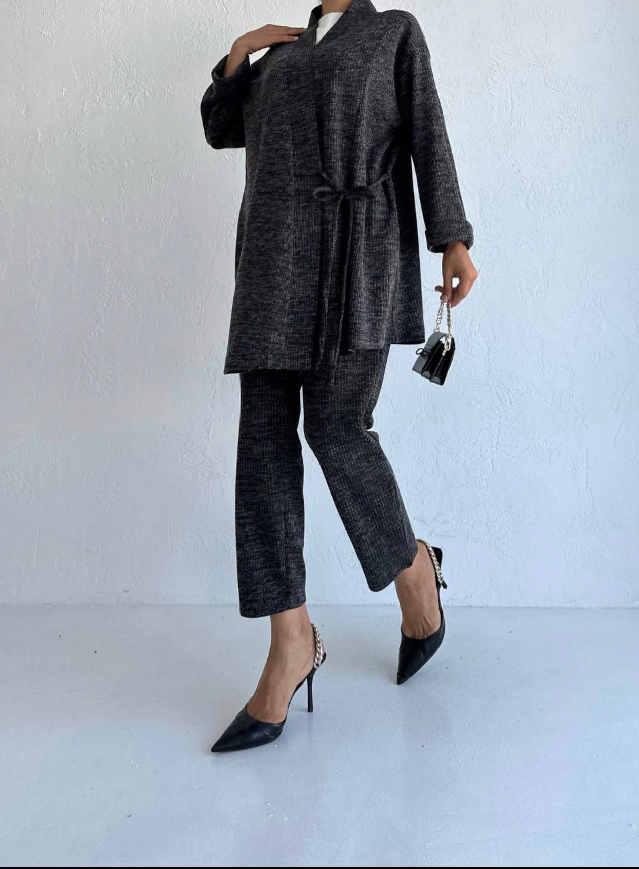 Kimono Textured Long Sleeve set