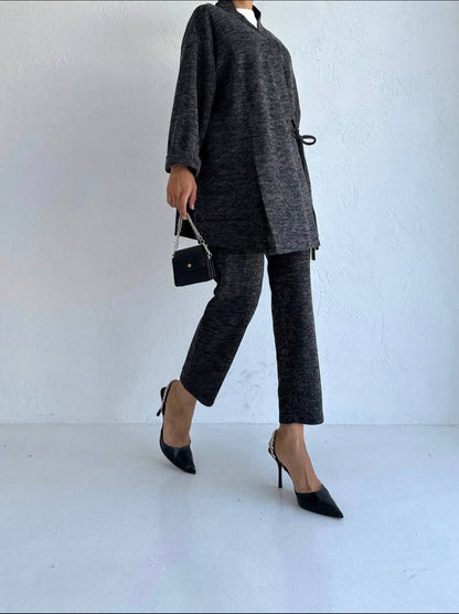 Kimono Textured Long Sleeve set