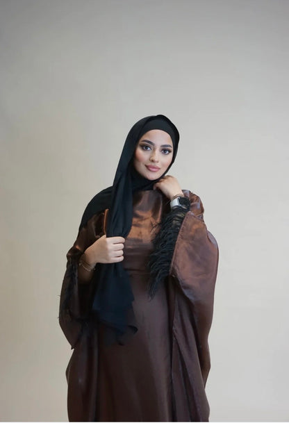 BUTTERFLY ABAYA - COFFEE Feather Cuff