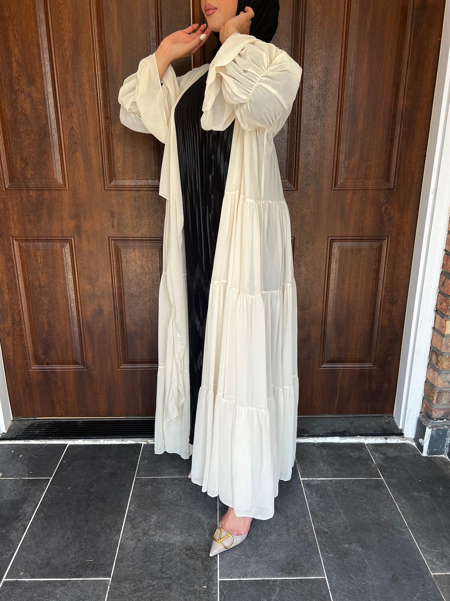 Oversized Abaya-Modern chiffon open abaya