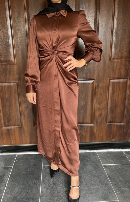 Wrap Satin Silk Maxi Dress